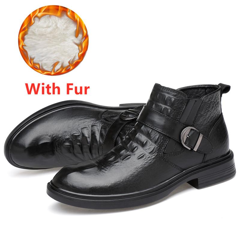 Brand Winter Warm Men Snow Boots High Quality Genuine Leather Crocodile Pattern Men S Boots With Fur Luxury Man Shoes Size 36-46 41
Brand Winter Warm Men Snow Boots High Quality Genuine Leather Crocodile Pattern Men S Boots With Fur Luxury Man Shoes Size 36-46 41