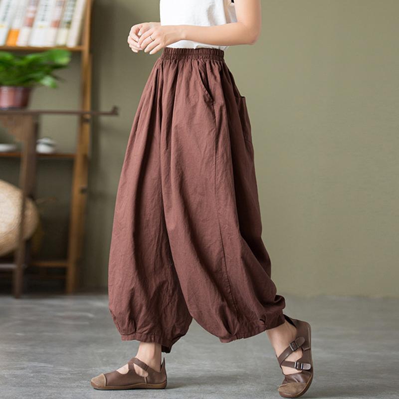 High Waist Casual Bloomers Pants Women Arrival Vintage Style Solid Color Cotton Linen Female Ankle-length Pants XXL
High Waist Casual Bloomers Pants Women Arrival Vintage Style Solid Color Cotton Linen Female Ankle-length Pants XXL