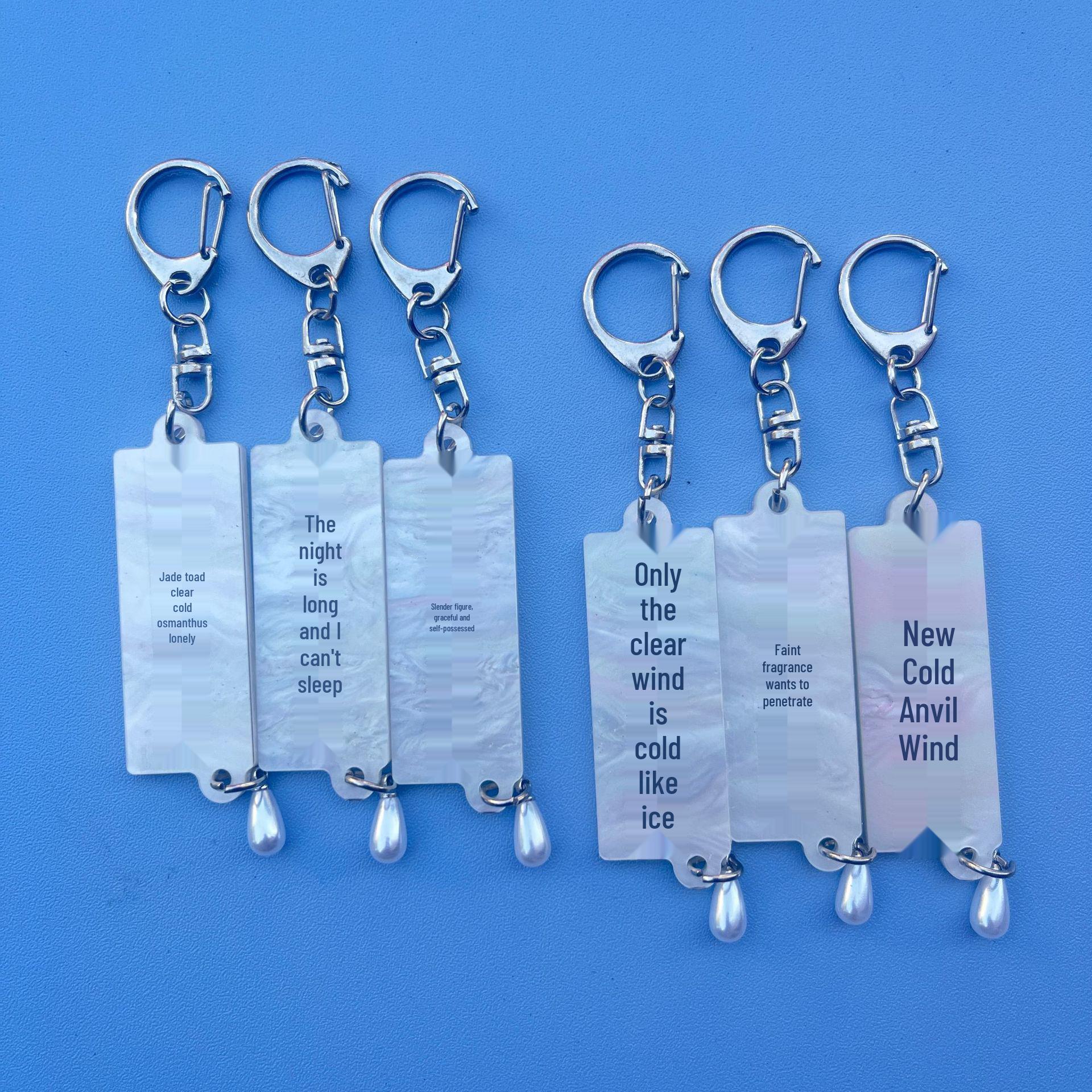 Creative Acrylic Poetry Pendant Keychain No Specific Size
Creative Acrylic Poetry Pendant Keychain No Specific Size