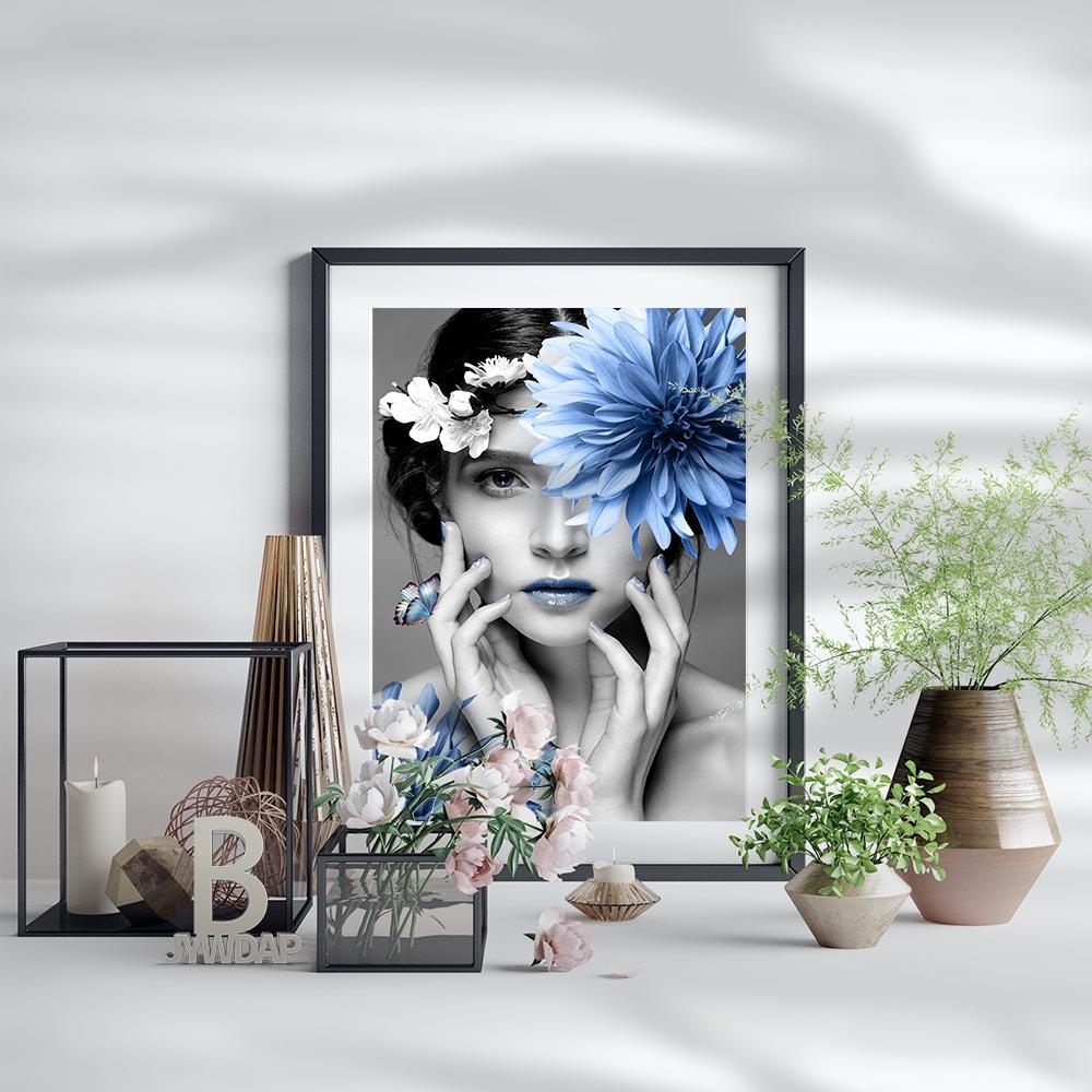Canvas Painting Nordic Fashion Blue Flower Black White Beauty Woman Modern Abstract Wall Art Picture Poster Girl Home Decor Gift No Frame 21*30cm No Frame
Canvas Painting Nordic Fashion Blue Flower Black White Beauty Woman Modern Abstract Wall Art Picture Poster Girl Home Decor Gift No Frame 21*30cm No Frame