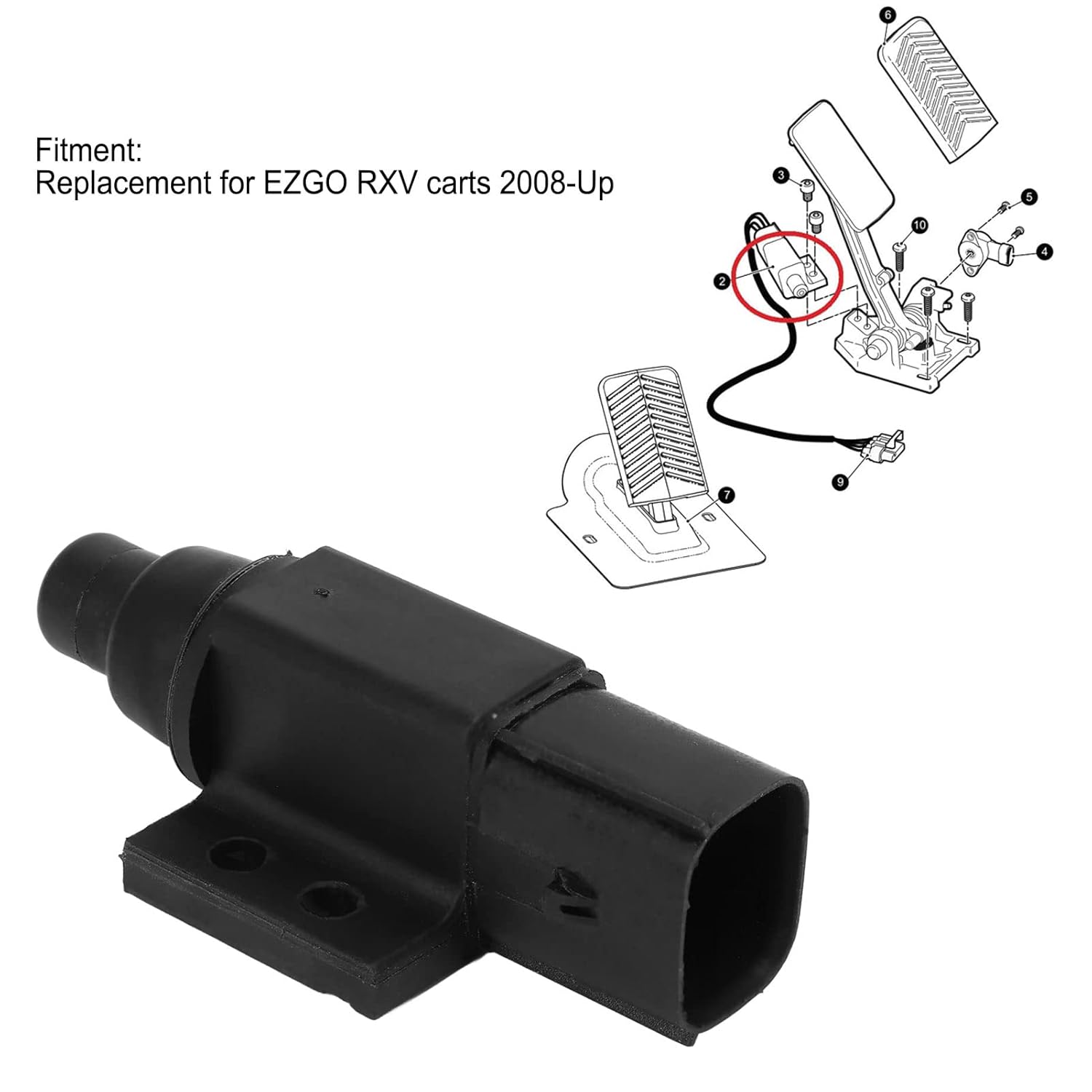 Aramox Accelerator Pedal Control Switch Module ATV Accessory Fit for EZGO RXV Carts 2008 to Now OE: 612889
Aramox Accelerator Pedal Control Switch Module ATV Accessory Fit for EZGO RXV Carts 2008 to Now OE: 612889