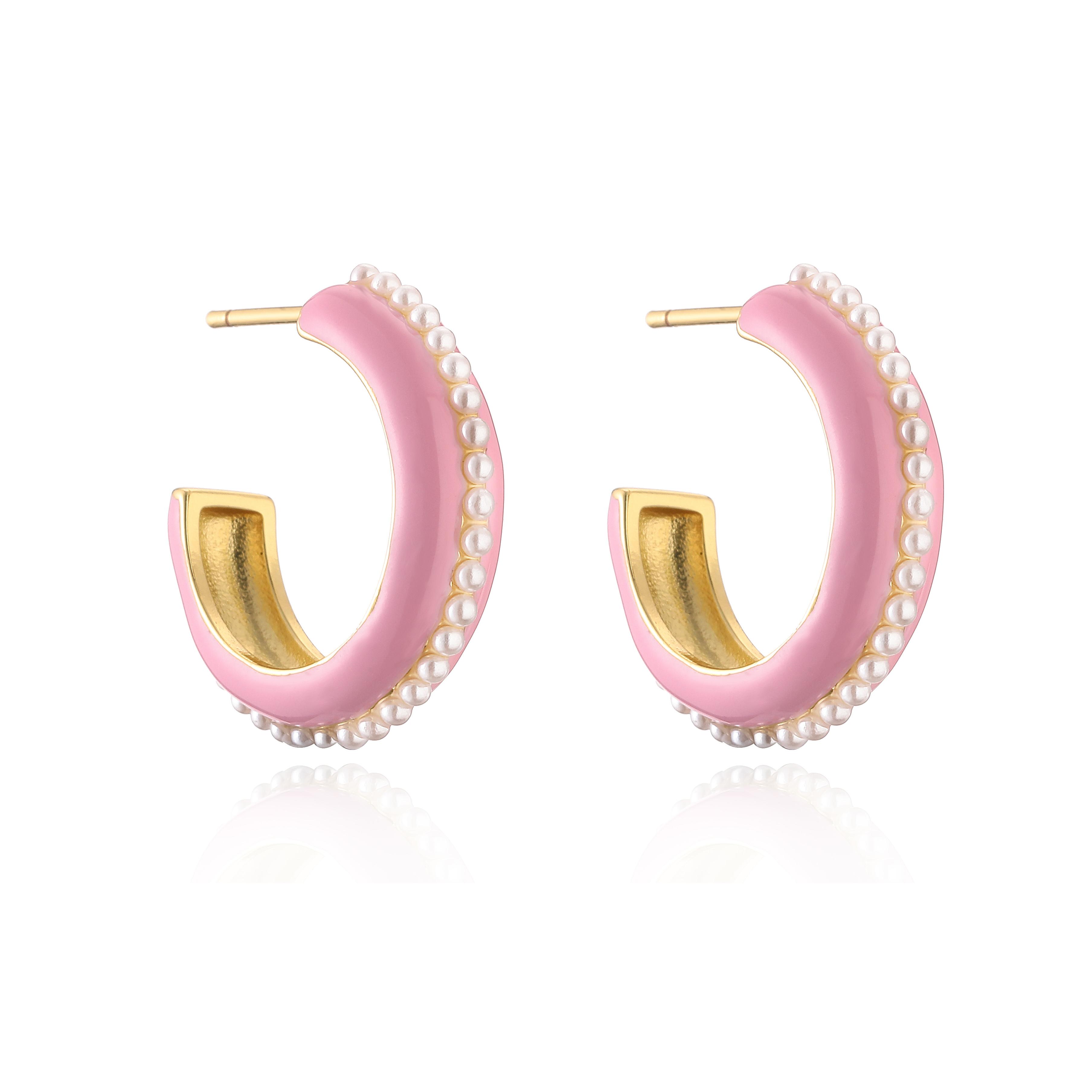 HECHENG,New Trendy Enamel Color C Shape Hoop Earrings for Women Creative Metal Circle Earring Pearl Zircon Party Gift
HECHENG,New Trendy Enamel Color C Shape Hoop Earrings for Women Creative Metal Circle Earring Pearl Zircon Party Gift