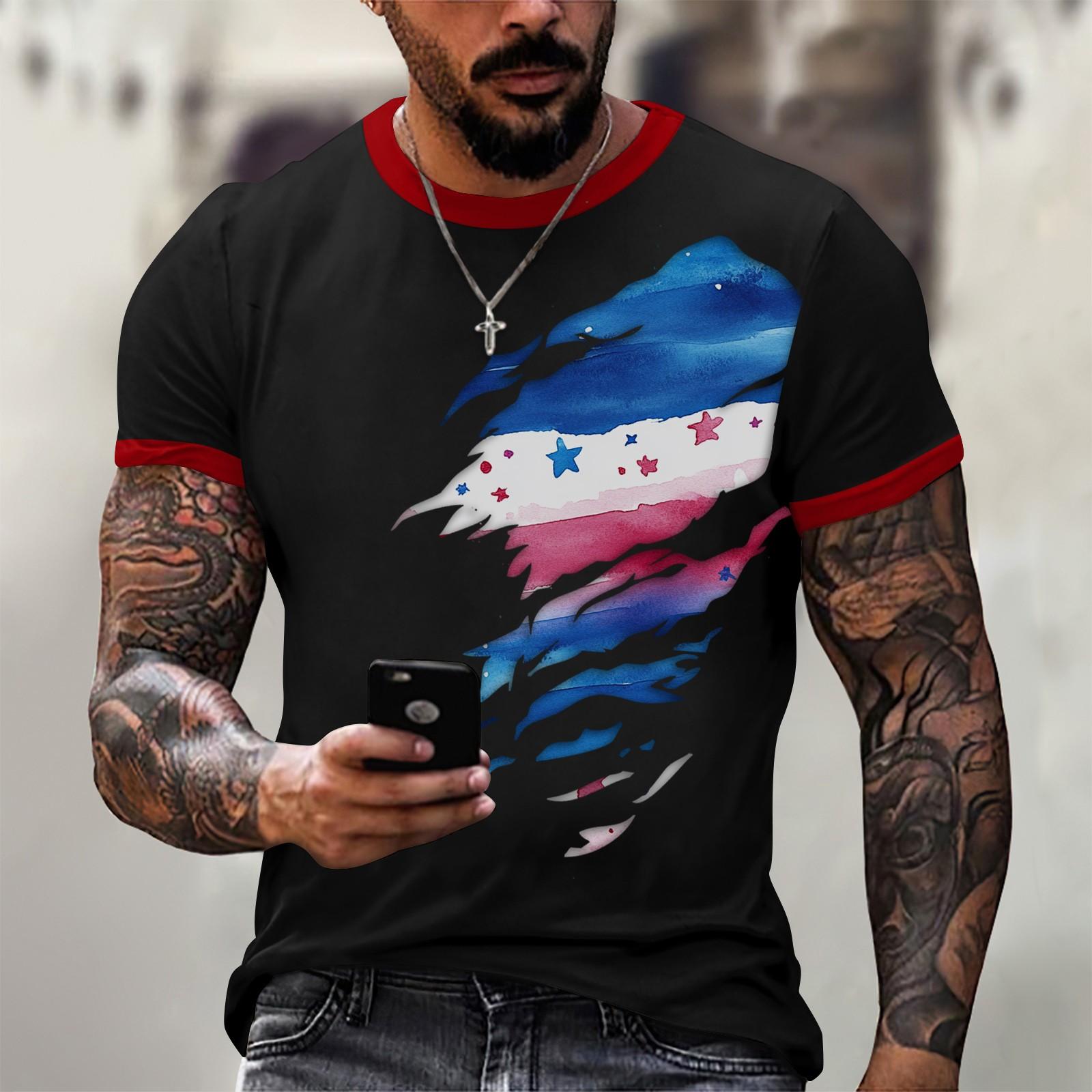 Чоловіча модна футболка, вуличний повсякденний одяг з коротким рукавом M синій
Чоловіча модна футболка, вуличний повсякденний одяг з коротким рукавом M синій