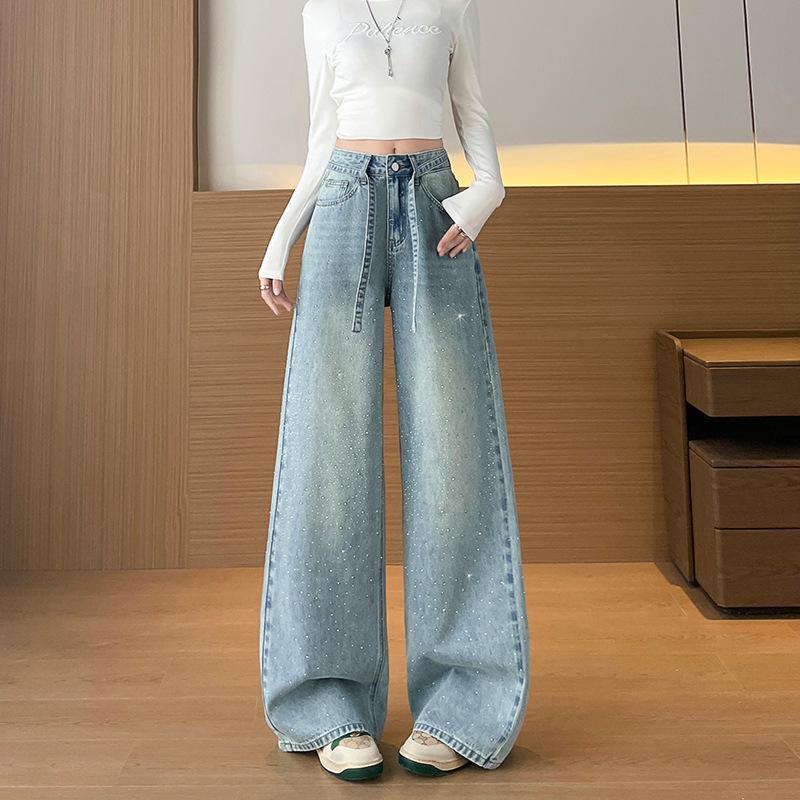 Women s Retro Rhinestone Wide-Leg Jeans: Sparkling, Loose, Floor-Length Pants for Spring and Autumn Medium
Women s Retro Rhinestone Wide-Leg Jeans: Sparkling, Loose, Floor-Length Pants for Spring and Autumn Medium