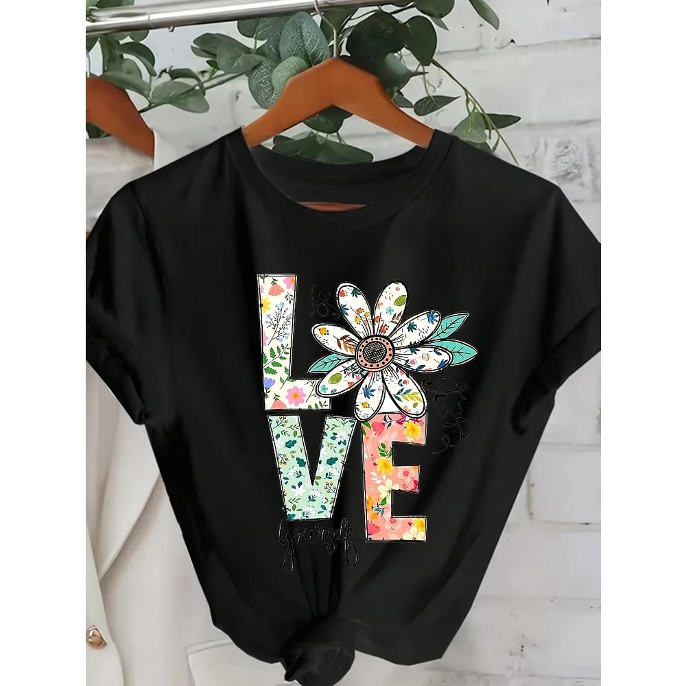 Casual Daisy Loves T-Shirts Round Neck and Featuring Letter Prints Suitable Harajuku Short Sleeve Aesthetic Clothes S
Casual Daisy Loves T-Shirts Round Neck and Featuring Letter Prints Suitable Harajuku Short Sleeve Aesthetic Clothes S