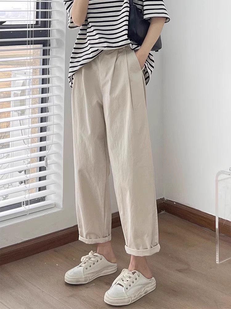 Spring/Summer Wide-Leg Maternity Pants: New Style Straight Casual, Thin Fabric, Plus Size L (110-135 lbs) брудно-білий
Spring/Summer Wide-Leg Maternity Pants: New Style Straight Casual, Thin Fabric, Plus Size L (110-135 lbs) брудно-білий