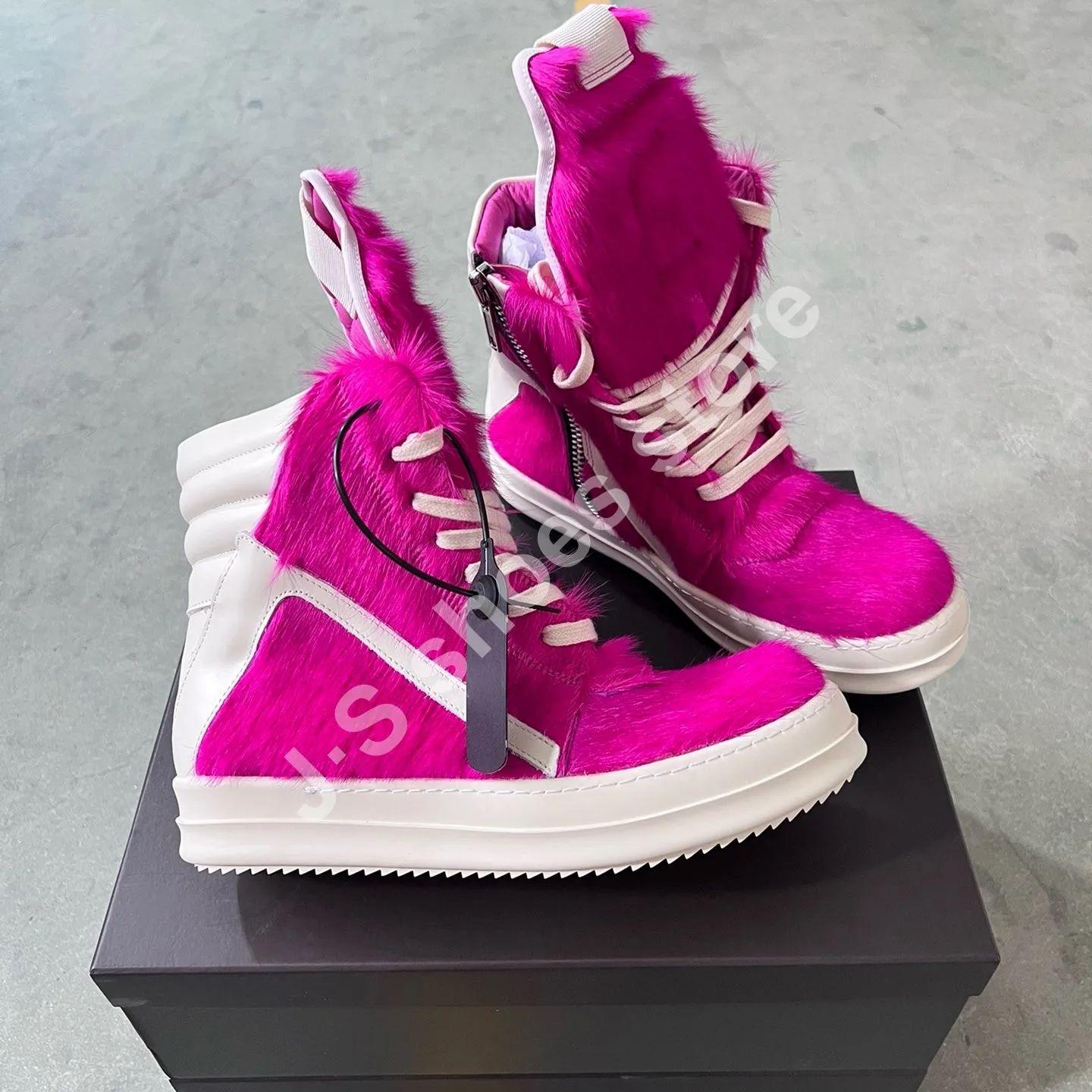 Ro Men Shoes Brand Horsehair Sneakers High Top Shoe Women Ankle Boot Rose Pink Horse Hair Sneaker Lace Up Zipper Casual Boots 34
Ro Men Shoes Brand Horsehair Sneakers High Top Shoe Women Ankle Boot Rose Pink Horse Hair Sneaker Lace Up Zipper Casual Boots 34