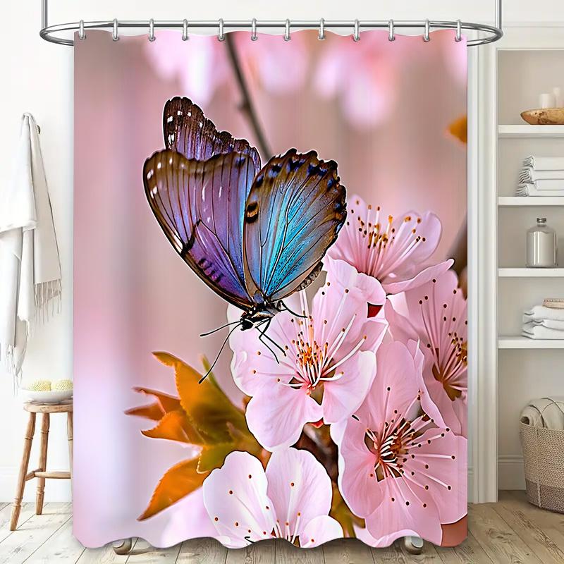 Butterfly Perched on Pink Blossoms Shower Curtain Adds Elegance to Your Bathroom Decor Waterproof Polyester Elevate Space 90X180cm(35x70in)
Butterfly Perched on Pink Blossoms Shower Curtain Adds Elegance to Your Bathroom Decor Waterproof Polyester Elevate Space 90X180cm(35x70in)