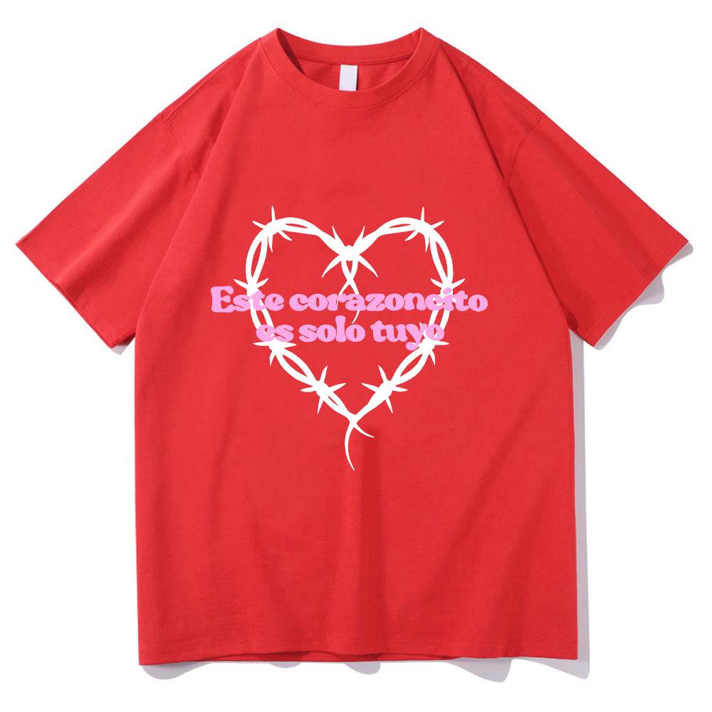 2025 Karol G Hearts T Shirt Este Corazoncito Es Solo Tuyo Letter Pattern Tops Adorable Women Tees Sweet Casual Cotton Tshirts U S
2025 Karol G Hearts T Shirt Este Corazoncito Es Solo Tuyo Letter Pattern Tops Adorable Women Tees Sweet Casual Cotton Tshirts U S