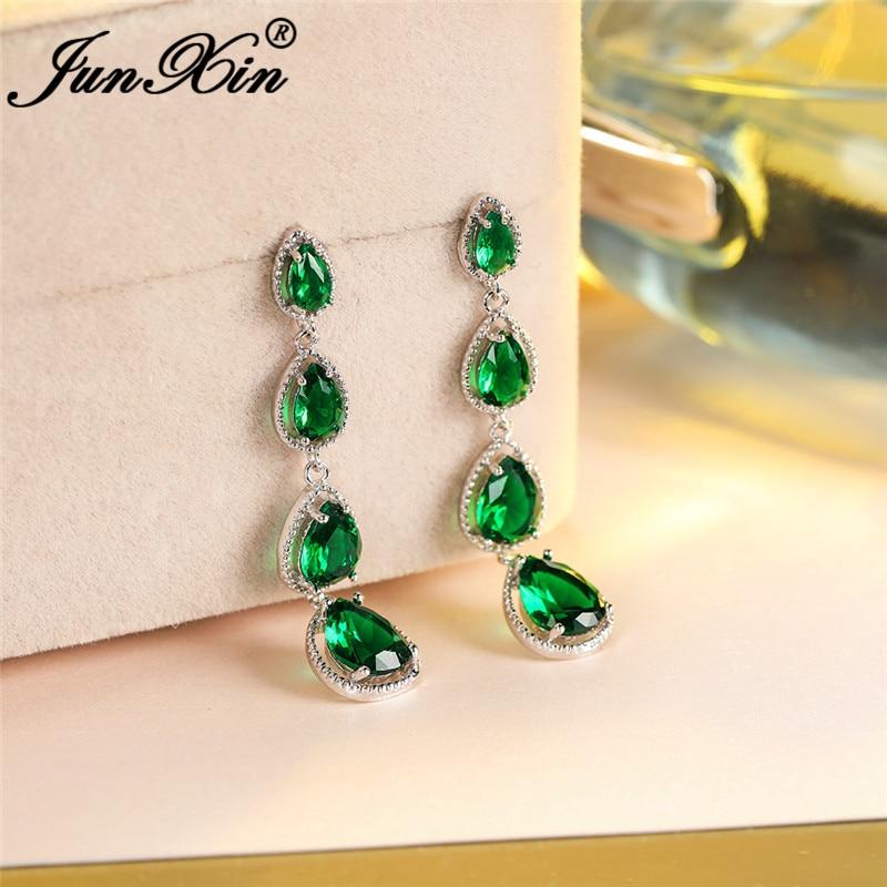 Модные серебряные серьги с каплями воды и камнем, висячие серьги на свадьбу, синие, зеленые, фиолетовые длинные серьги с камнями для женщин 
Модные серебряные серьги с каплями воды и камнем, висячие серьги на свадьбу, синие, зеленые, фиолетовые длинные серьги с камнями для женщин