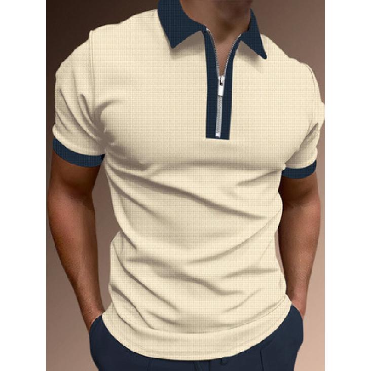 New Men S Summer Color Blocking Short-Sleeved Sports Casual Lapel T-Shirt Half Zipper Polo Men S бежевий
New Men S Summer Color Blocking Short-Sleeved Sports Casual Lapel T-Shirt Half Zipper Polo Men S бежевий