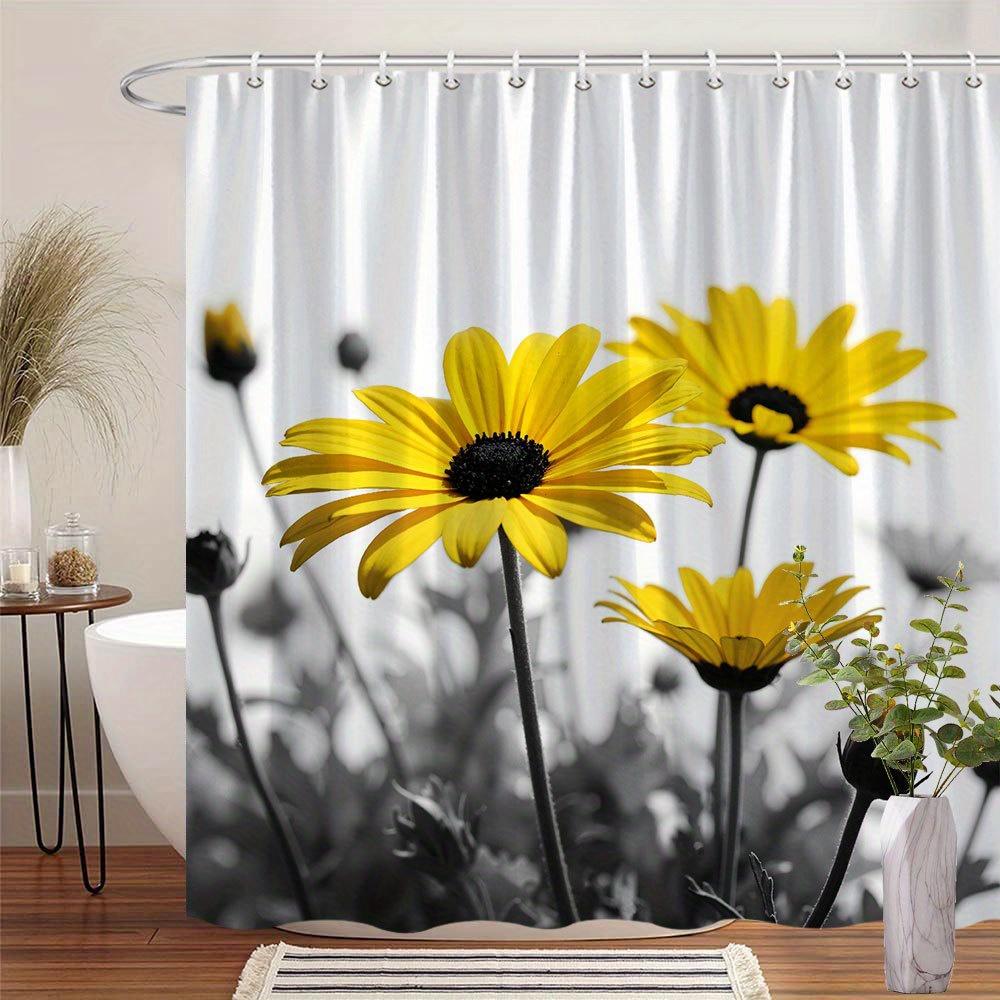1pc Black & White Floral Shower Curtain - Vibrant Yellow Daisies, Polyester, Machine Washable, Monochrome Bath Decor W90XH180cm
1pc Black & White Floral Shower Curtain - Vibrant Yellow Daisies, Polyester, Machine Washable, Monochrome Bath Decor W90XH180cm