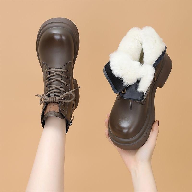 Thick-soled heightened lace-up short Martin boots women s shoes autumn new fashion casual single shoes small leather shoes 40
Thick-soled heightened lace-up short Martin boots women s shoes autumn new fashion casual single shoes small leather shoes 40