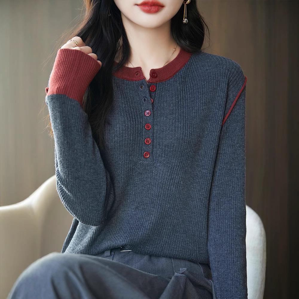 Women s Color Block Slim-Fit Knit Pullover - Long Sleeve, Round Neck, Autumn Fashion Sweater L (110-130 jin)
Women s Color Block Slim-Fit Knit Pullover - Long Sleeve, Round Neck, Autumn Fashion Sweater L (110-130 jin)