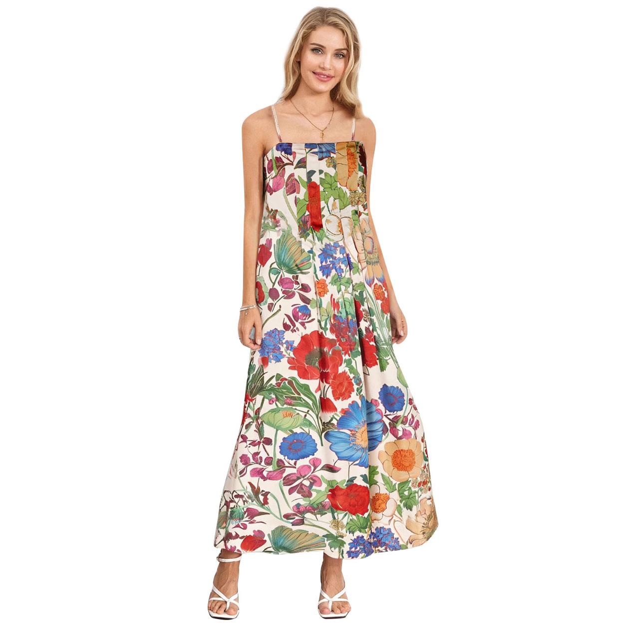 Floral Print Strappy Maxi Dress Summer Women s Flowy Long Dress L
Floral Print Strappy Maxi Dress Summer Women s Flowy Long Dress L