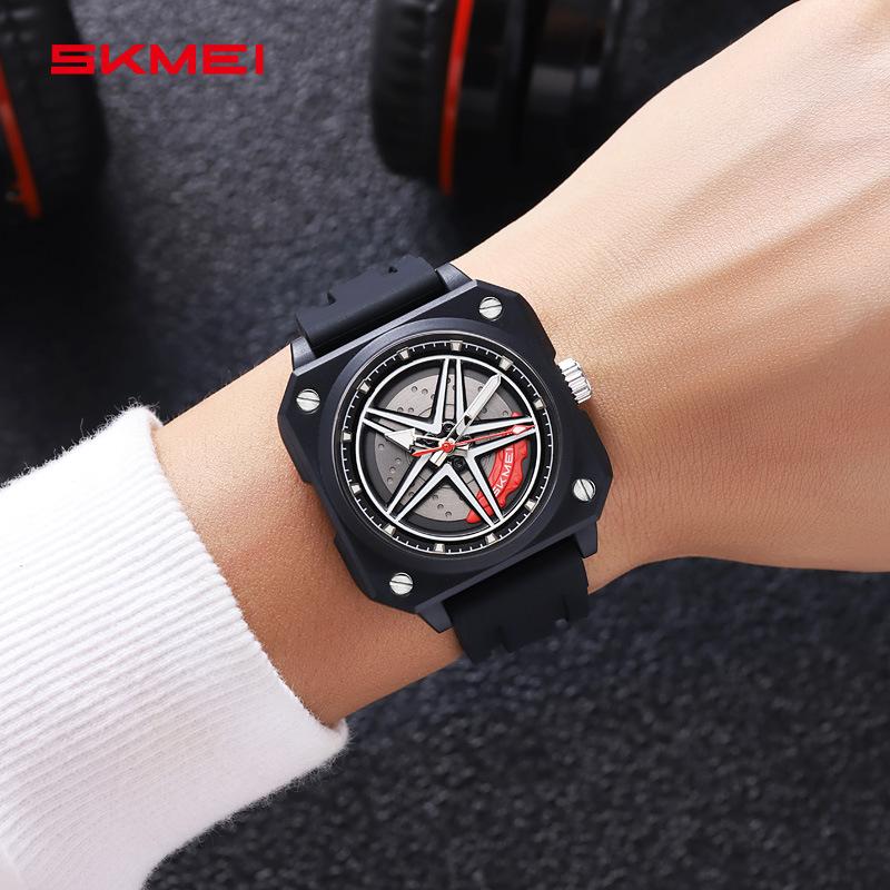 New men s quartz watch waterproof silicone strap student watch hollow rotatable wheel hub dial design красный
New men s quartz watch waterproof silicone strap student watch hollow rotatable wheel hub dial design красный