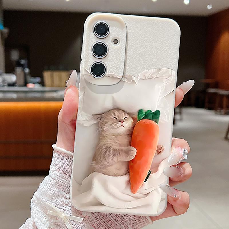 Sleeping Cat Carrot Pattern Case For Samsung Galaxy A57 A37 A17 A56 A36 A26 A16 A55 A35 A15 A54 5G Luxury Leather Texture Silicone Cover Samsung A35 5G бежевий
Sleeping Cat Carrot Pattern Case For Samsung Galaxy A57 A37 A17 A56 A36 A26 A16 A55 A35 A15 A54 5G Luxury Leather Texture Silicone Cover Samsung A35 5G бежевий