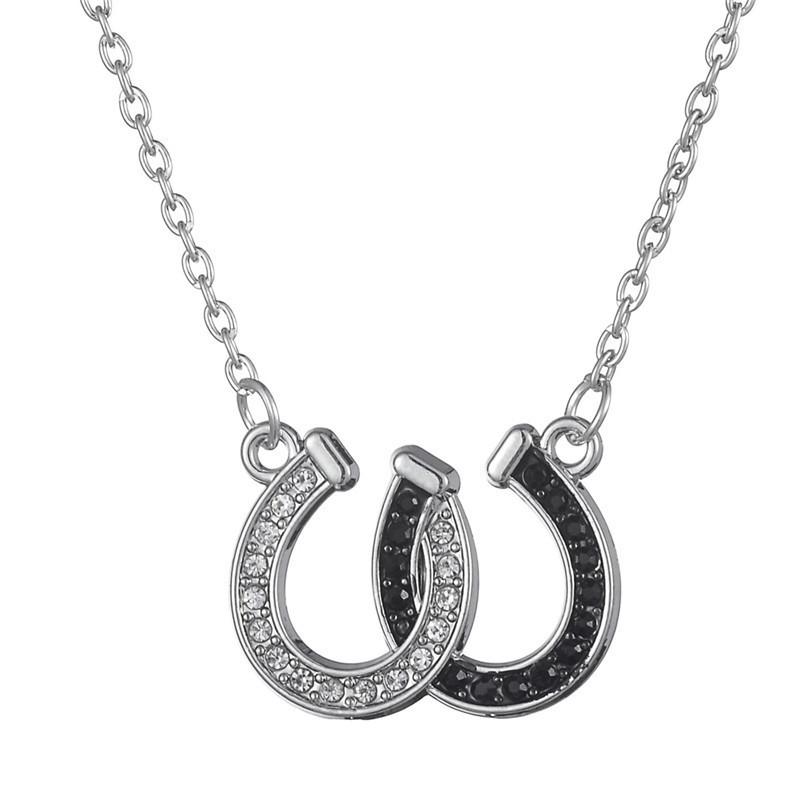 Elegant Black And White Rhinestone Double U Horseshoe Necklace For Women Gifting
Elegant Black And White Rhinestone Double U Horseshoe Necklace For Women Gifting