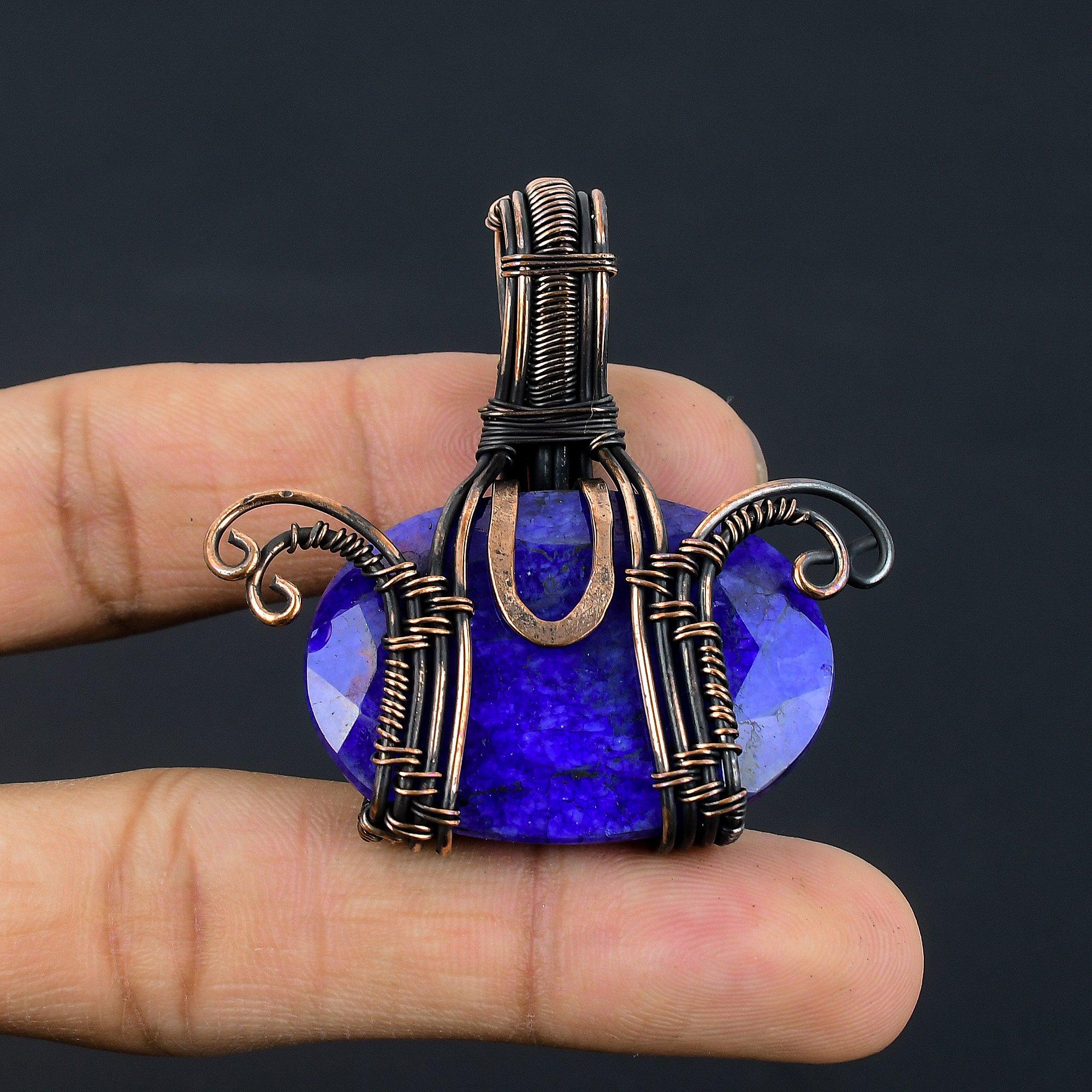 Кулон с синим сапфиром, Кулон с драгоценным камнем ручной работы, Кулон, обернутый медной проволокой 999 пробы, Антикварное украшение, Для подарка на помолвку 2.55 Inches
Кулон с синим сапфиром, Кулон с драгоценным камнем ручной работы, Кулон, обернутый медной проволокой 999 пробы, Антикварное украшение, Для подарка на помолвку 2.55 Inches