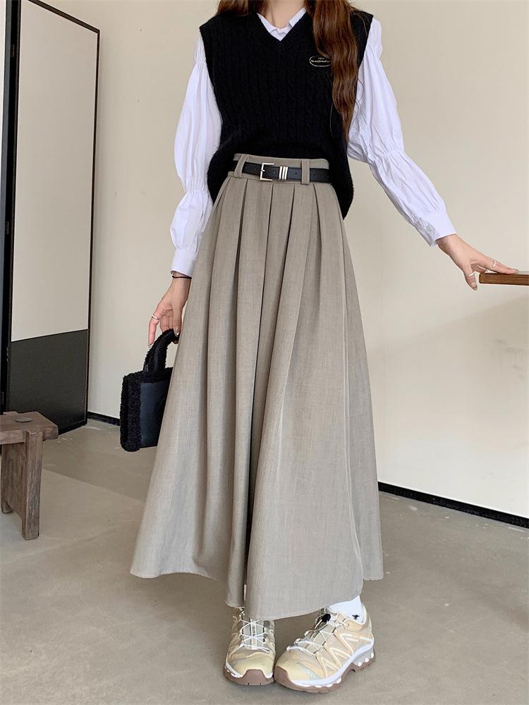 2025 Autumn/Winter Korean Solid Color Midi Pleated Skirt with Elastic Waist and Large Flare S
2025 Autumn/Winter Korean Solid Color Midi Pleated Skirt with Elastic Waist and Large Flare S