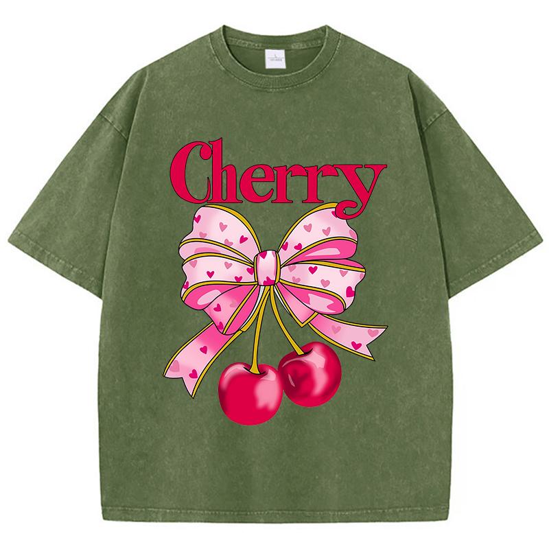 Pink Bow Cherry Prints Washed TShirts Womens Cotton Oversized Tops Distressed ONeck Comfortable T Shirts Summer Woman Clothes S
Pink Bow Cherry Prints Washed TShirts Womens Cotton Oversized Tops Distressed ONeck Comfortable T Shirts Summer Woman Clothes S