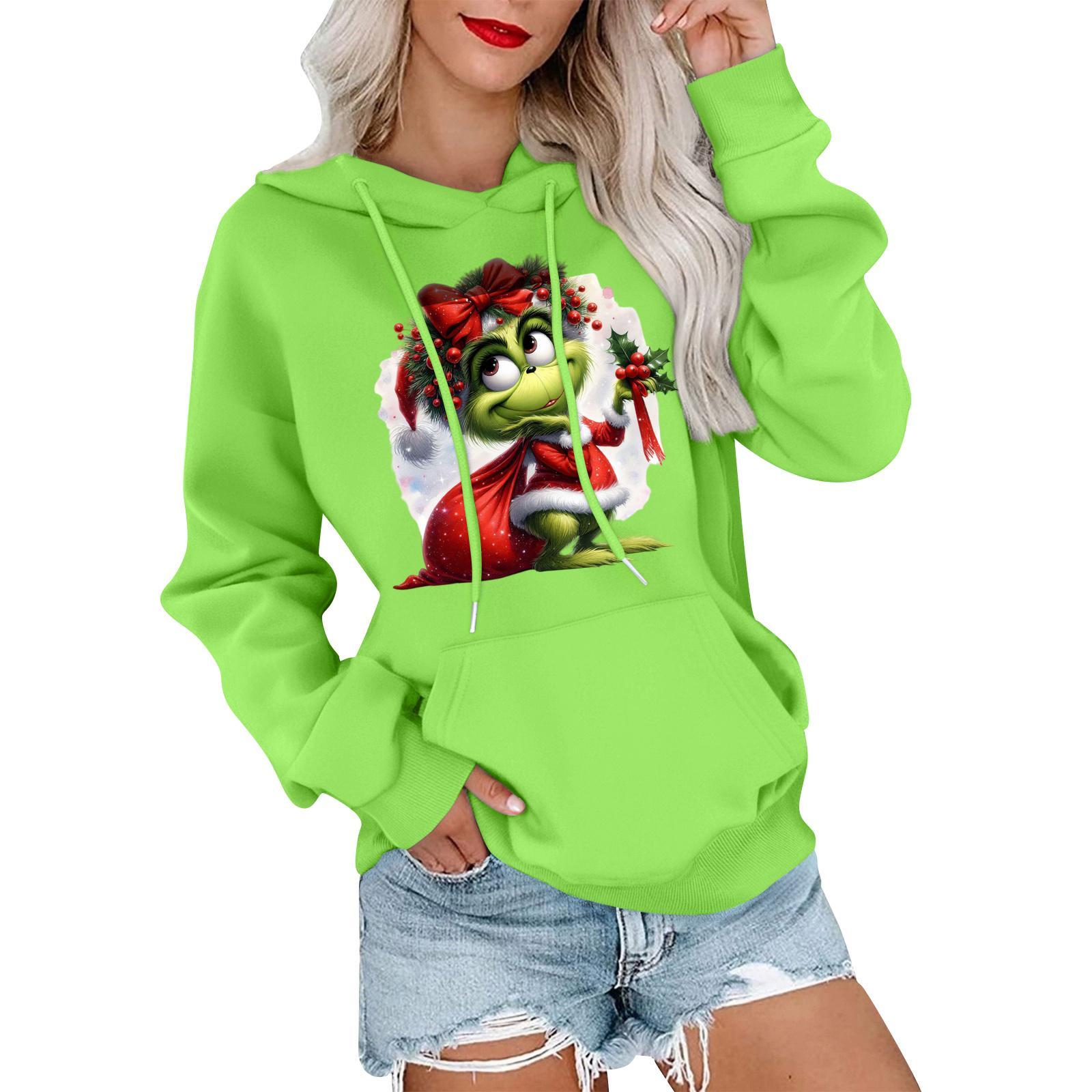 Женский модный, расслабленный и удобный свитер с круглым вырезом и капюшоном, с длинными рукавами и рождественским принтом, теплый свитер M зелёный
Женский модный, расслабленный и удобный свитер с круглым вырезом и капюшоном, с длинными рукавами и рождественским принтом, теплый свитер M зелёный