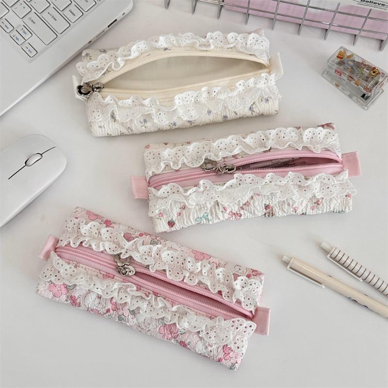 Cute Sweet Lace Ruffle Pencil Case for Girl Pink Color Cartoon Animal Pen Pouch Portable Creative Design Stationery Organizer
Cute Sweet Lace Ruffle Pencil Case for Girl Pink Color Cartoon Animal Pen Pouch Portable Creative Design Stationery Organizer