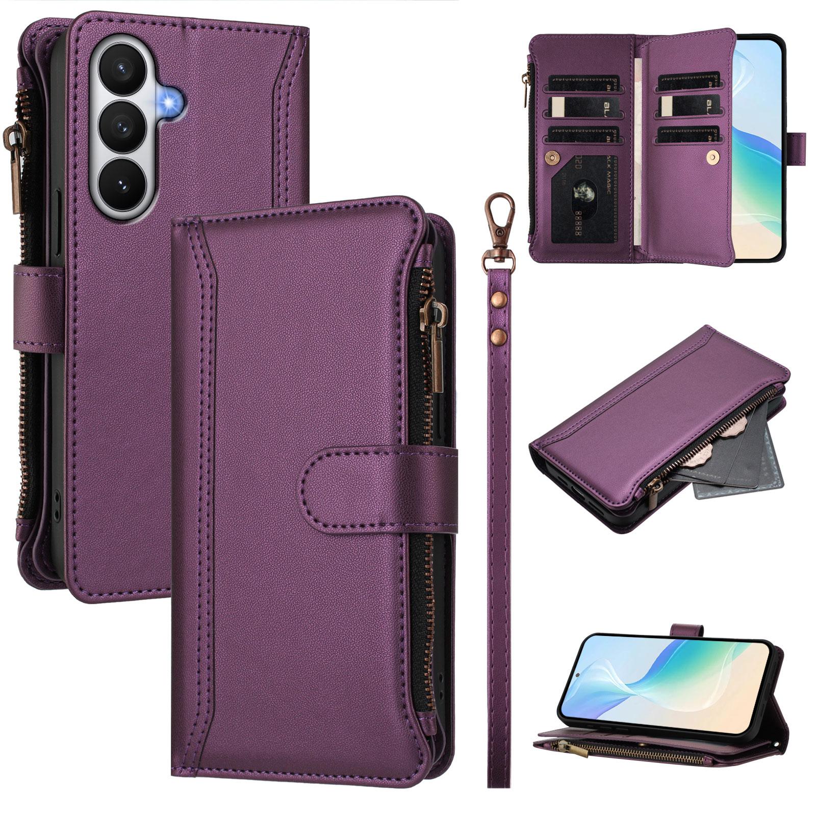 For Samsung Galaxy S26/S26 Pro Leather Case 9 Card Slots Zipper Wallet Stand Phone Cover with Wrist Strap
For Samsung Galaxy S26/S26 Pro Leather Case 9 Card Slots Zipper Wallet Stand Phone Cover with Wrist Strap