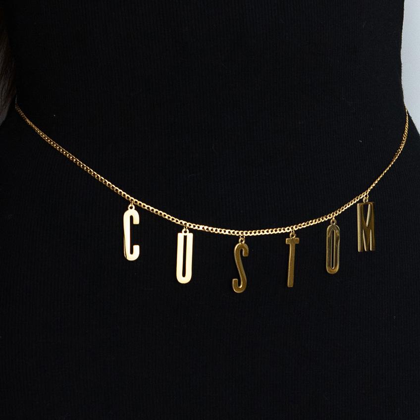 Atoztide Personalized Custom Name Waist Chain for Women Stainless Steel 2 Layer Sexy Body Chain Big Letter Birthday Jewerly Gift Silver Color
Atoztide Personalized Custom Name Waist Chain for Women Stainless Steel 2 Layer Sexy Body Chain Big Letter Birthday Jewerly Gift Silver Color