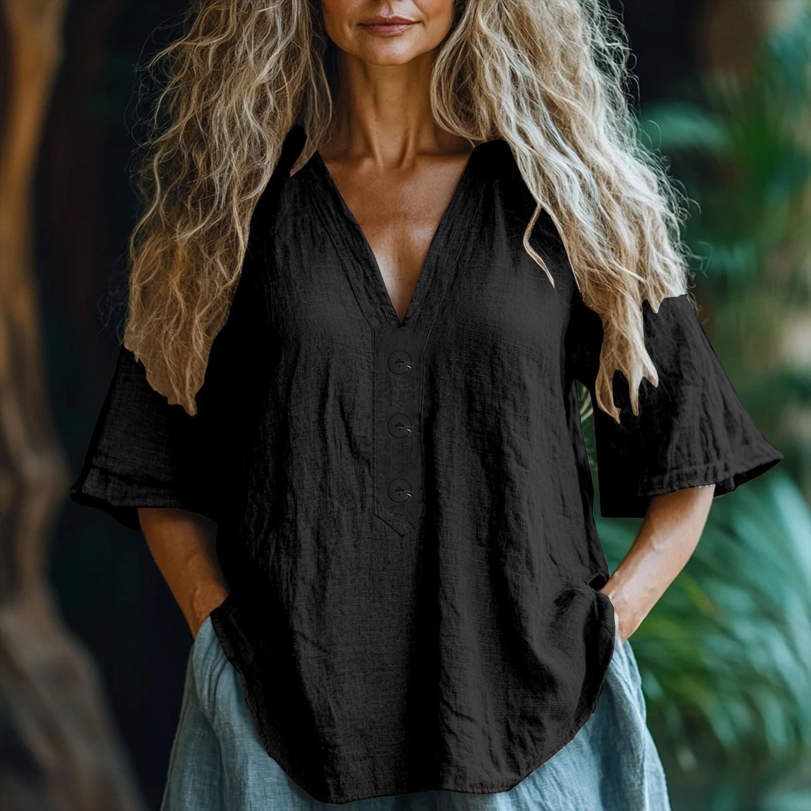 Женская повседневная футболка с короткими рукавами и V-образным вырезом, однотонная футболка L чёрный
Женская повседневная футболка с короткими рукавами и V-образным вырезом, однотонная футболка L чёрный