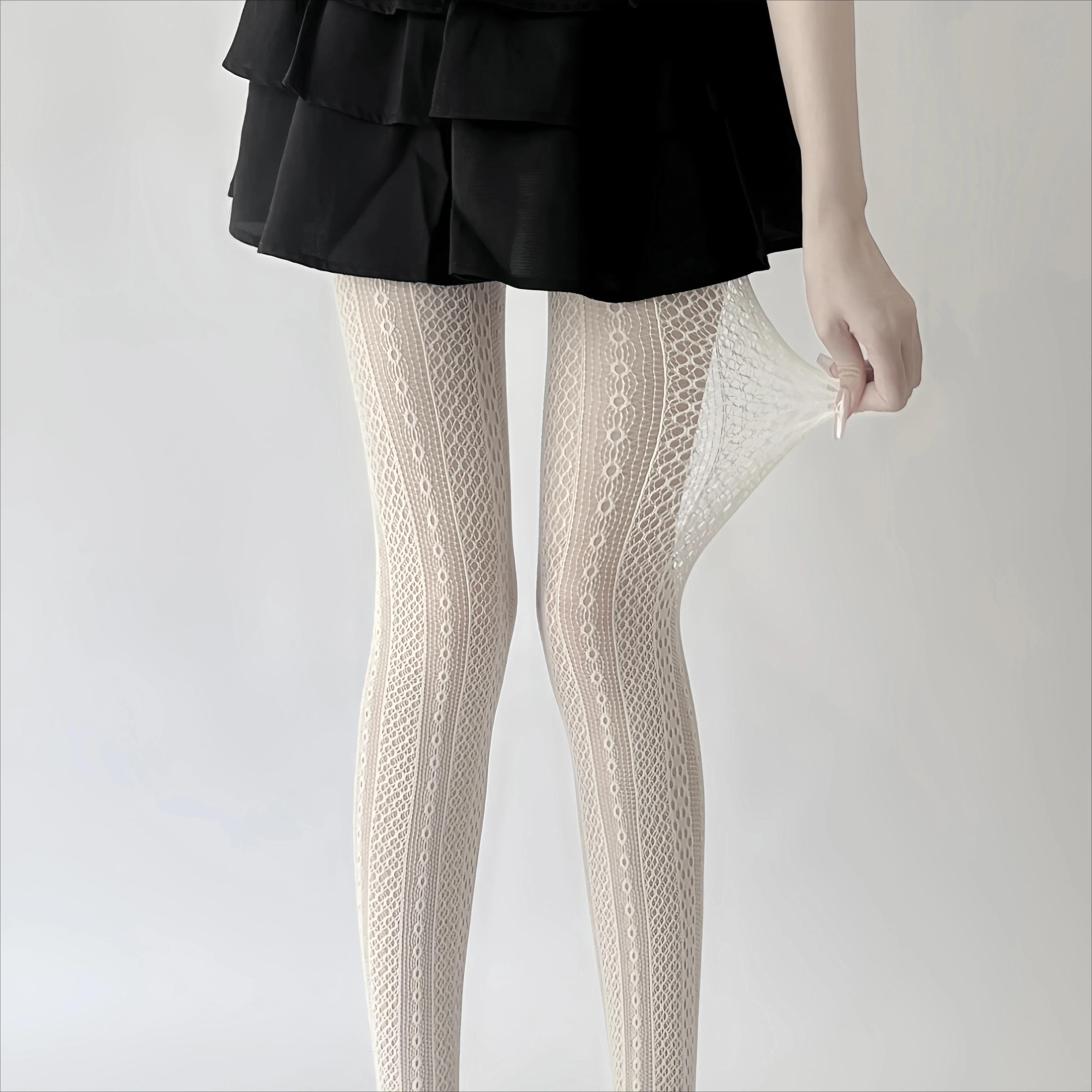 Women S Sexy Mesh Lace Fishnet Tights New Style Nylon Elastic White Stockings Hollow-Out French Sweet Vertical Stripe Pantyhose One Size
Women S Sexy Mesh Lace Fishnet Tights New Style Nylon Elastic White Stockings Hollow-Out French Sweet Vertical Stripe Pantyhose One Size