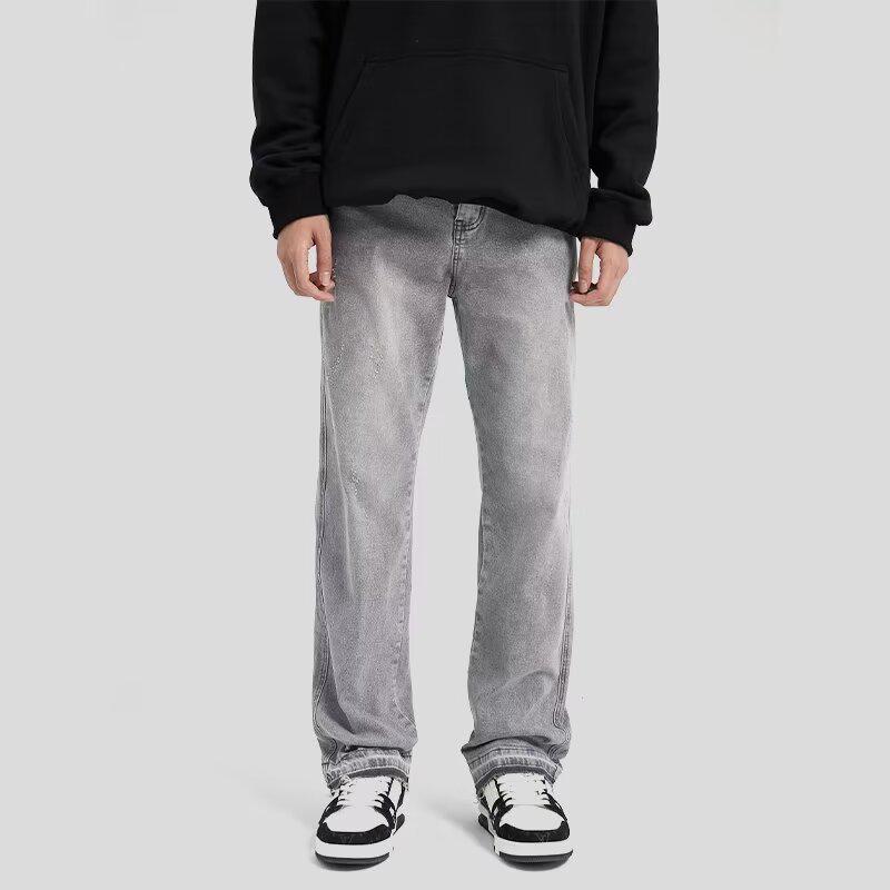 Унисекс светло-серые потертые джинсы с необработанным краем - летние прямые брюки S
Унисекс светло-серые потертые джинсы с необработанным краем - летние прямые брюки S