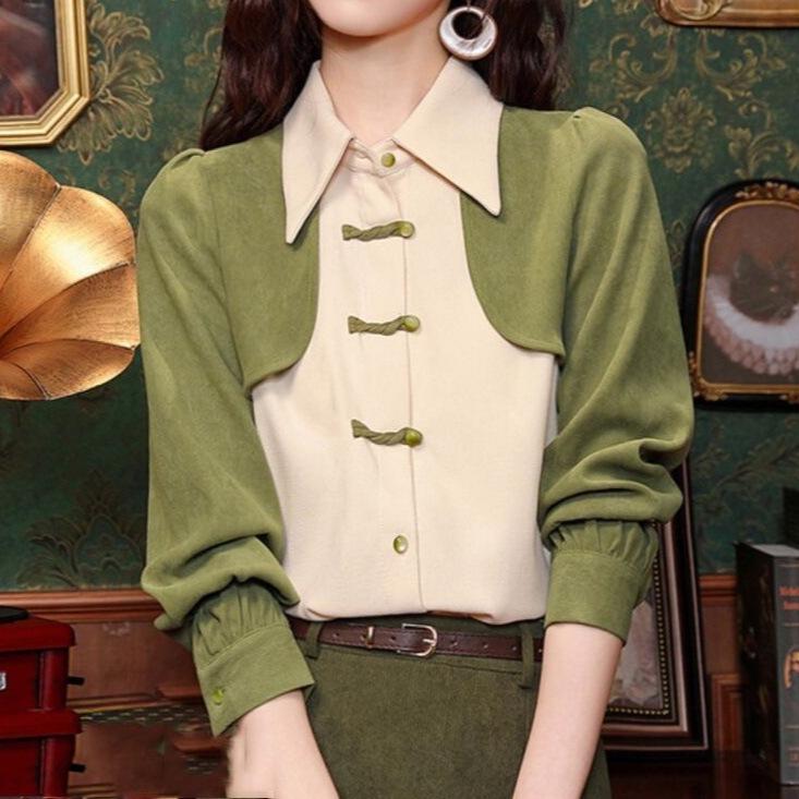 Women s Spring 2025 New Chinese-Style Long Sleeve Frog Button Top – Faux Two-Piece Design 3XL 140-155 lbs зелёный
Women s Spring 2025 New Chinese-Style Long Sleeve Frog Button Top – Faux Two-Piece Design 3XL 140-155 lbs зелёный