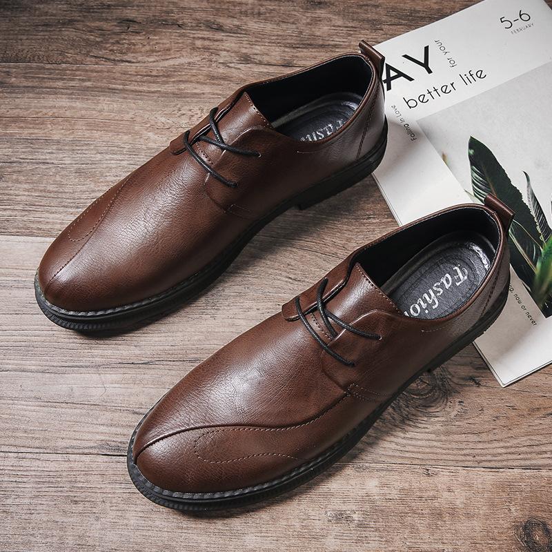 2025 summer leather shoes men s high-end splicing business dress casual pointed British leather shoes 44 темно-коричневого кольору
2025 summer leather shoes men s high-end splicing business dress casual pointed British leather shoes 44 темно-коричневого кольору