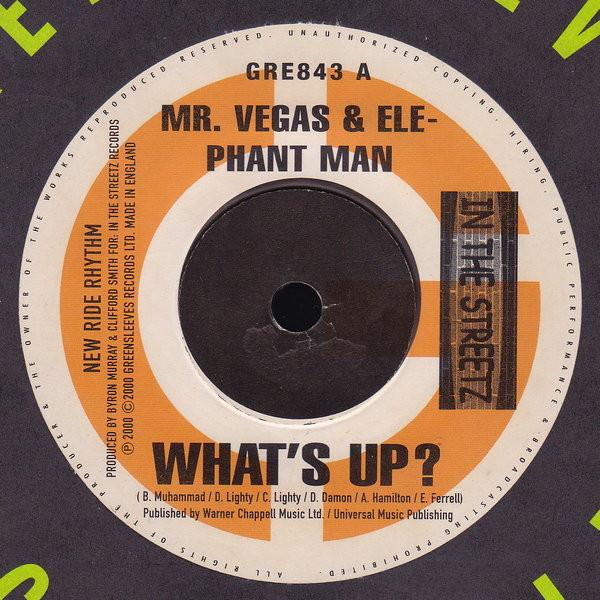 7inch Record MR. VEGAS & ELEPHANT MAN - What s Up GRE843 Greensleeves Re 2000 UK Reggae, Ska & Dub Used
7inch Record MR. VEGAS & ELEPHANT MAN - What s Up GRE843 Greensleeves Re 2000 UK Reggae, Ska & Dub Used