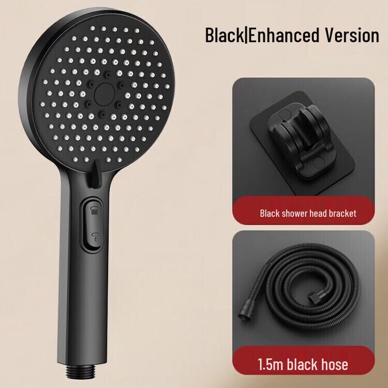 TLXT Matte Black Pressurized Shower Head Set
TLXT Matte Black Pressurized Shower Head Set