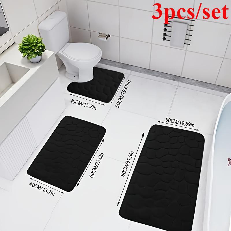 3-Piece Embossed Quick-Dry Bath Mat Set, Non-Slip Soft Memory Foam Bathroom Carpet, Polyester Anti-Fatigue Bath Rug for Floor чорний
3-Piece Embossed Quick-Dry Bath Mat Set, Non-Slip Soft Memory Foam Bathroom Carpet, Polyester Anti-Fatigue Bath Rug for Floor чорний