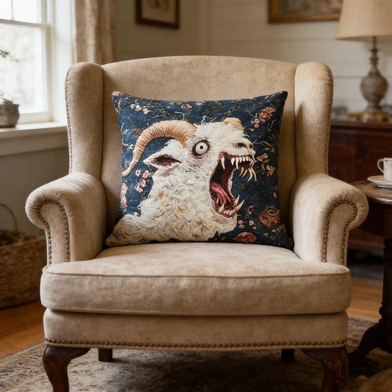 Spooky Goat Face 2D cushion cover For Pillow Sofa Printing Decoration Room Home Office Coffee Shop Car Nordic Simplicity 45*45cm
Spooky Goat Face 2D cushion cover For Pillow Sofa Printing Decoration Room Home Office Coffee Shop Car Nordic Simplicity 45*45cm