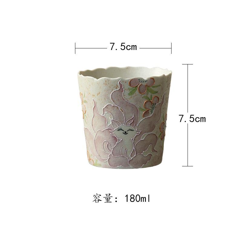 Creative Hand-drawn Nine-tailed Fox Ceramic Tea Cup, High-end and Exquisite Office Water Retro Afternoon Tea Coffee Cup,gift 180ml
Creative Hand-drawn Nine-tailed Fox Ceramic Tea Cup, High-end and Exquisite Office Water Retro Afternoon Tea Coffee Cup,gift 180ml