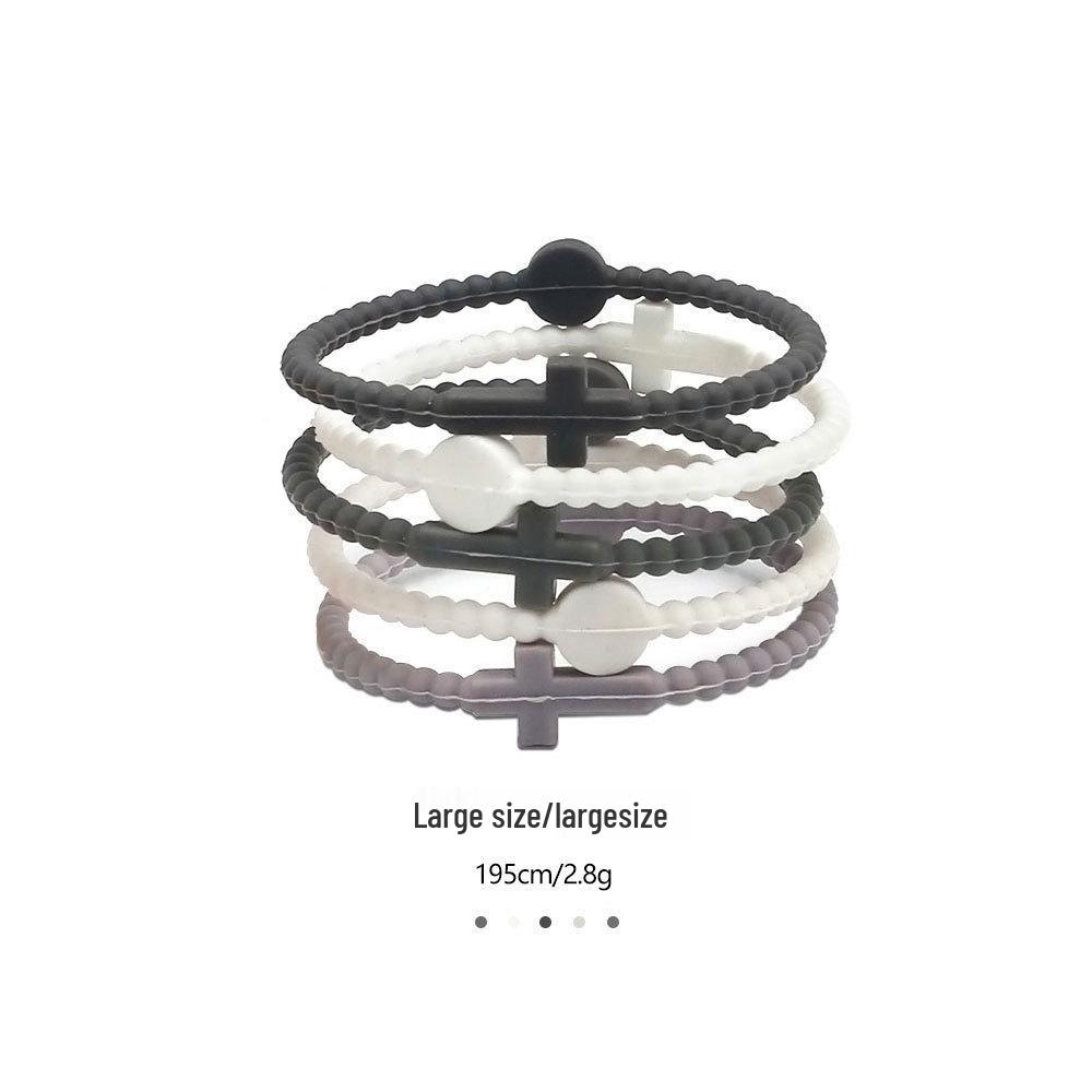 European Style Colorful Beaded Silicone Cross Bracelet for Kids
European Style Colorful Beaded Silicone Cross Bracelet for Kids