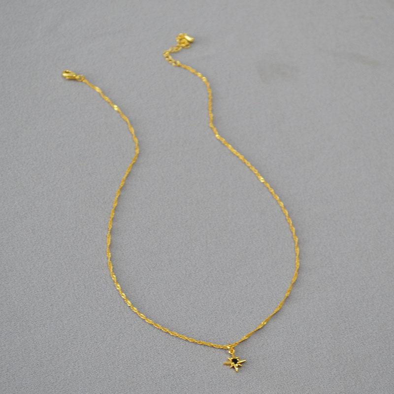 Французский нишевый дизайн ретро черная шпинель бисер звезда кулон двойная цепь штабелированная носить простое темпераментное ожерелье для женщин