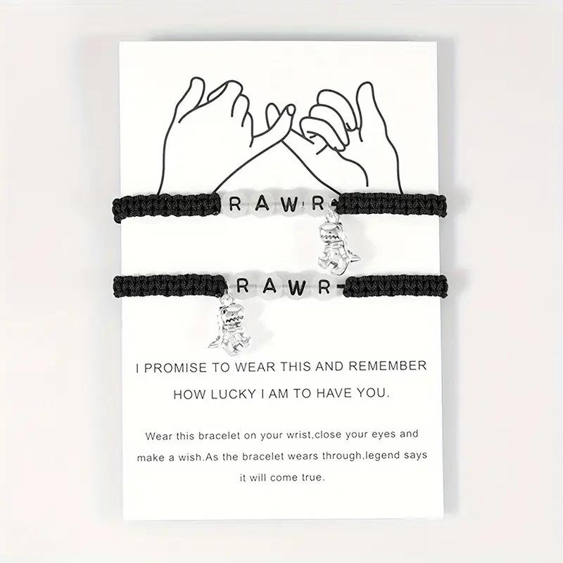 JYL TS Bracelet Couple Glowing Letter Dinosaur Charm Strengthens Bond & Blessings Glow-in-the-dark dinosaur two-piece set white card ржавый
JYL TS Bracelet Couple Glowing Letter Dinosaur Charm Strengthens Bond & Blessings Glow-in-the-dark dinosaur two-piece set white card ржавый