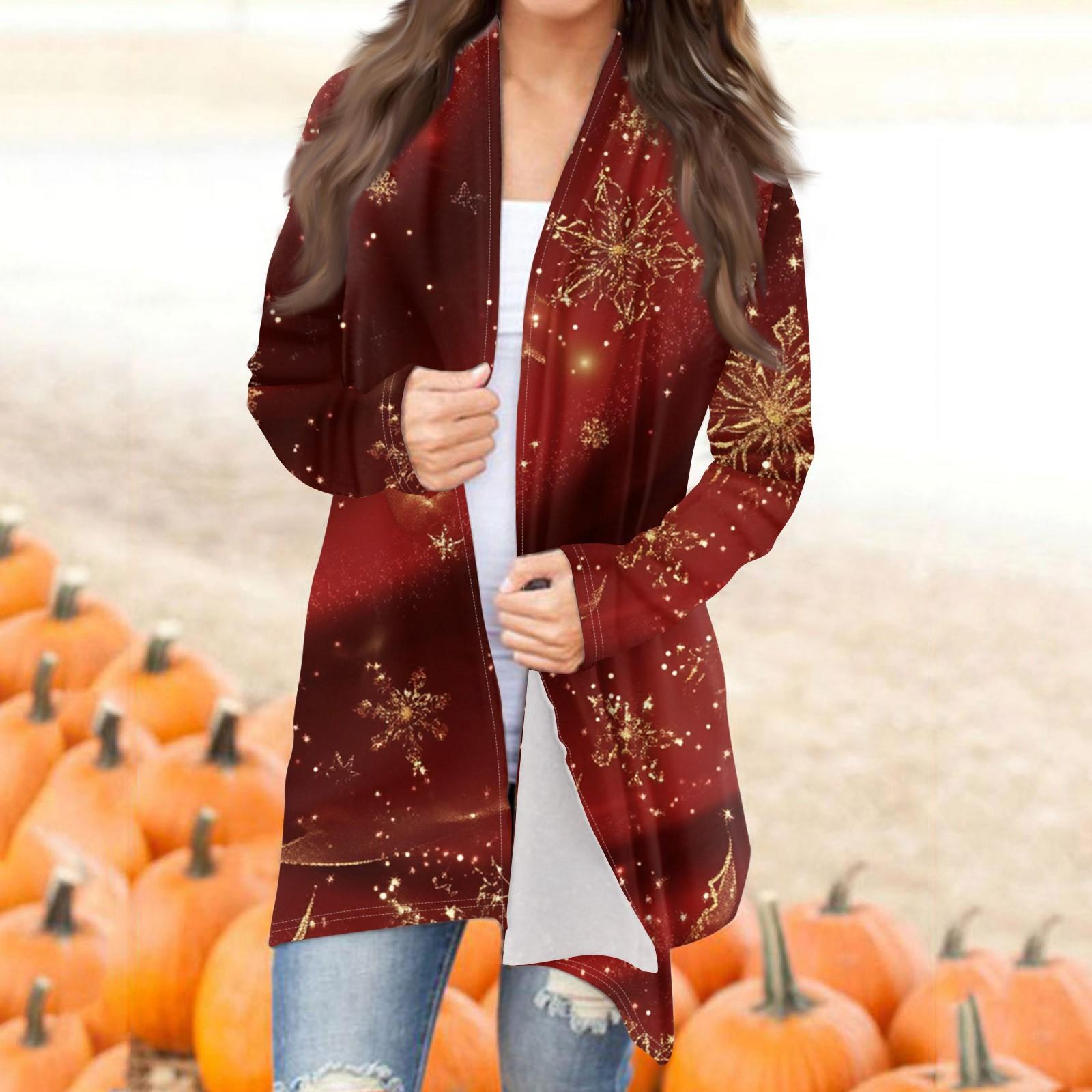 Женская мода повседневная рождественская принтованная куртка-кардиган средней длины XXL красный
Женская мода повседневная рождественская принтованная куртка-кардиган средней длины XXL красный