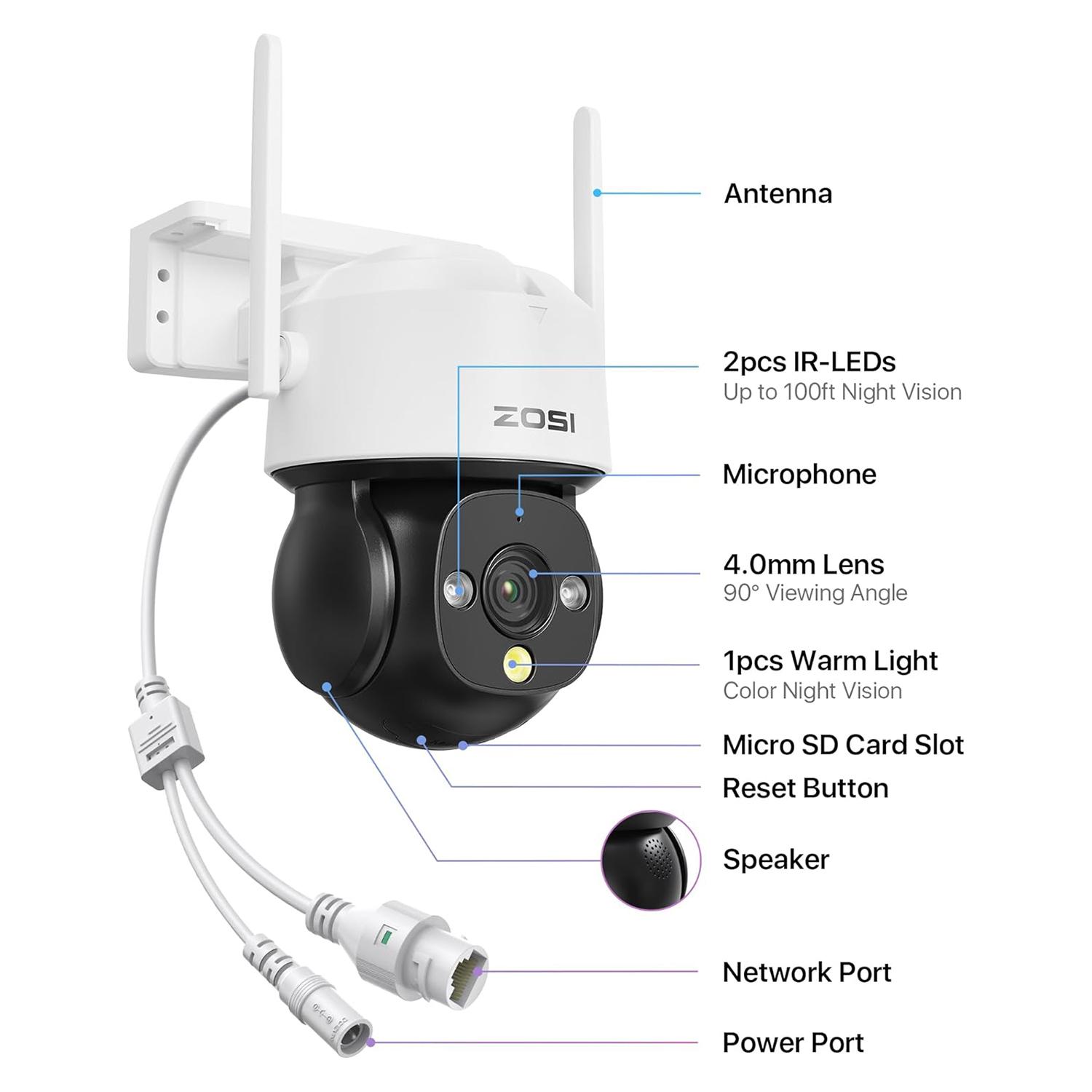 ZOSI C290SE 4MP Two-Way Audio PTZ Camera Night Vision Smart Security Camera EU Plug
ZOSI C290SE 4MP Two-Way Audio PTZ Camera Night Vision Smart Security Camera EU Plug