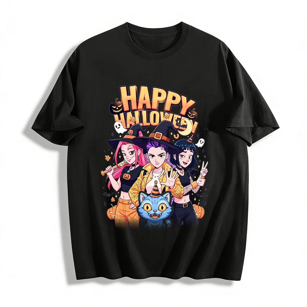 Happy Halloween Witch Girls Print Top Funny Cat Theme Casual Loose Crew Neck Long Sleeve T-Shirt Pure cotton T-shirt 6XL
Happy Halloween Witch Girls Print Top Funny Cat Theme Casual Loose Crew Neck Long Sleeve T-Shirt Pure cotton T-shirt 6XL