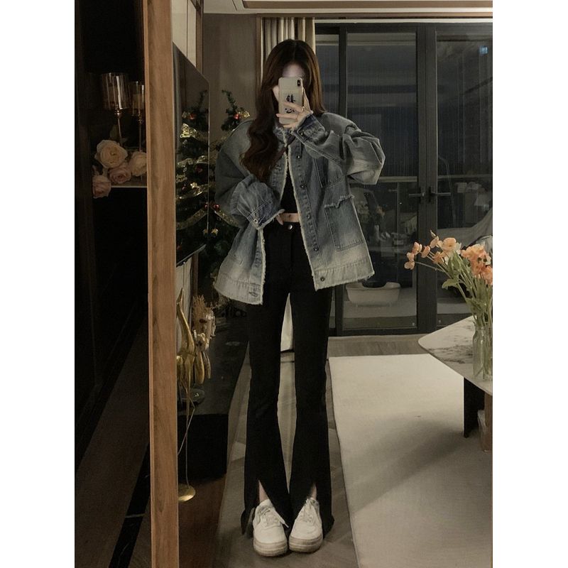 Стильная джинсовая куртка большого размера с необработанным краем, женская, свободного кроя, 2024, новинка, K-стиль, модная куртка, топы, тренд Blue S(Suggested 40.00 kg-47.50 kg)
Стильная джинсовая куртка большого размера с необработанным краем, женская, свободного кроя, 2024, новинка, K-стиль, модная куртка, топы, тренд Blue S(Suggested 40.00 kg-47.50 kg)