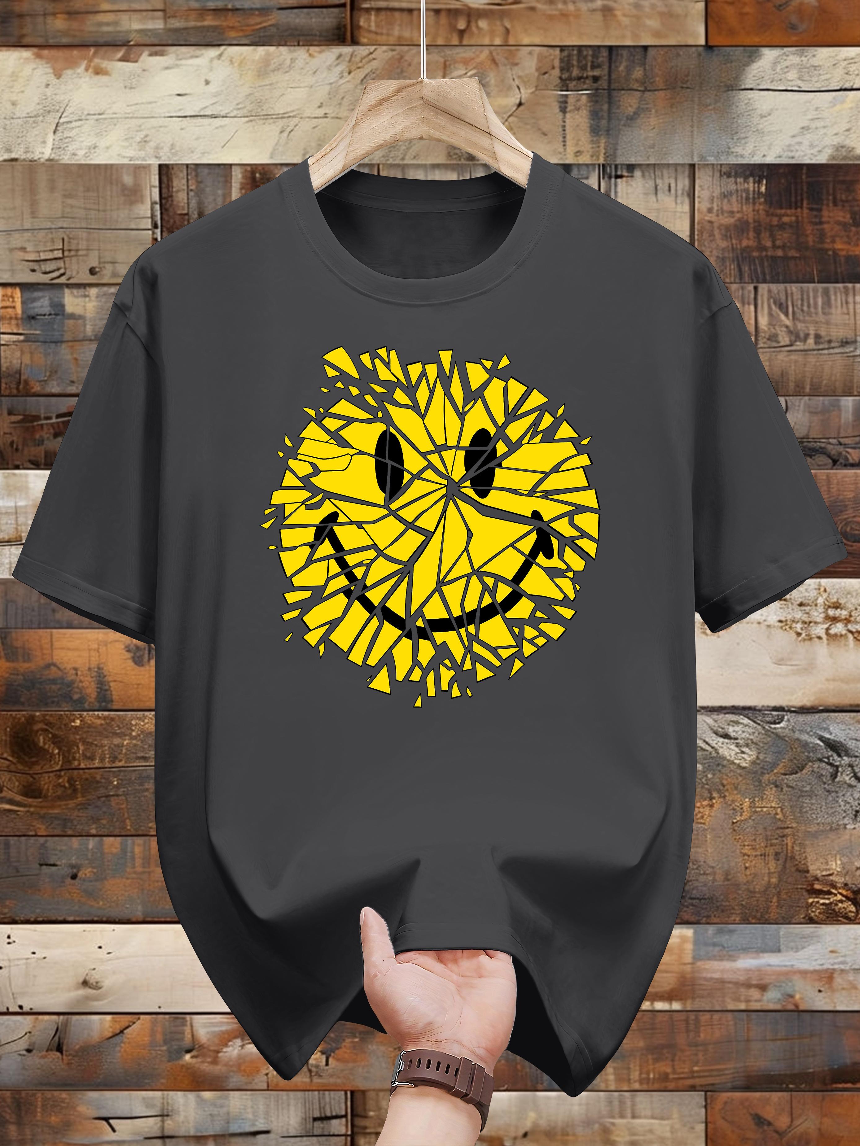 Niuwang Selection 200g 100% Cotton Short Sleeve T-shirt - Black Casual Graphic Tee with Vibrant Yellow Geometric joyful Face Design L
Niuwang Selection 200g 100% Cotton Short Sleeve T-shirt - Black Casual Graphic Tee with Vibrant Yellow Geometric joyful Face Design L