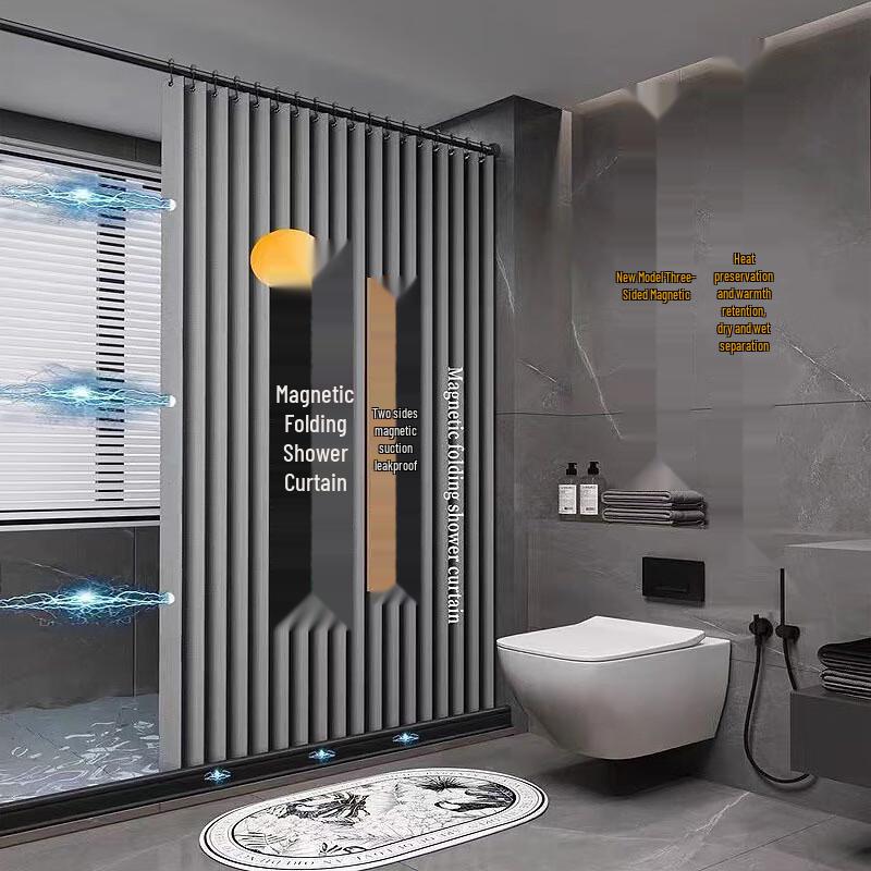CHUSE Magnetic Foldable Shower Curtain 240x180cm
CHUSE Magnetic Foldable Shower Curtain 240x180cm