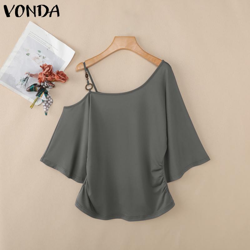 VONDA Women Summer One Strap Shoulder 3/4 Sleeve Y2K Blouse Tops 5XL сірий колір
VONDA Women Summer One Strap Shoulder 3/4 Sleeve Y2K Blouse Tops 5XL сірий колір