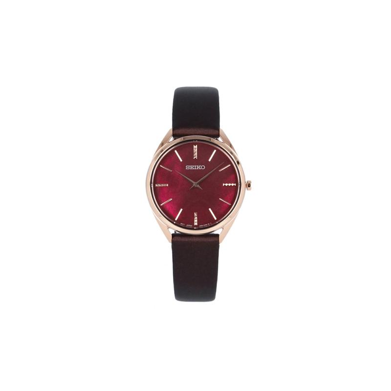 SEIKO 50 meters waterproof Quartz leather strap 32mm women s watch red dial SWR082P червоний
SEIKO 50 meters waterproof Quartz leather strap 32mm women s watch red dial SWR082P червоний